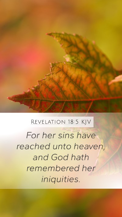 Revelation 18:5 KJV Bible Verse Image