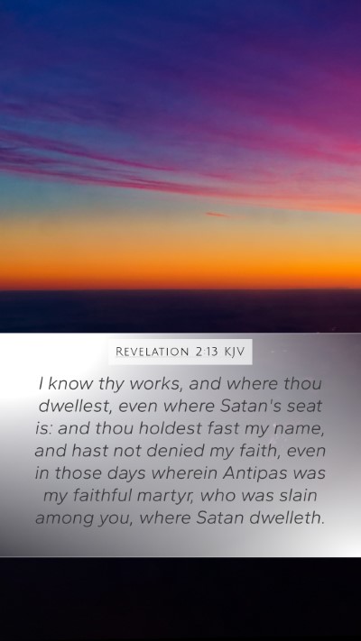 Revelation 2:13 KJV Bible Verse Image