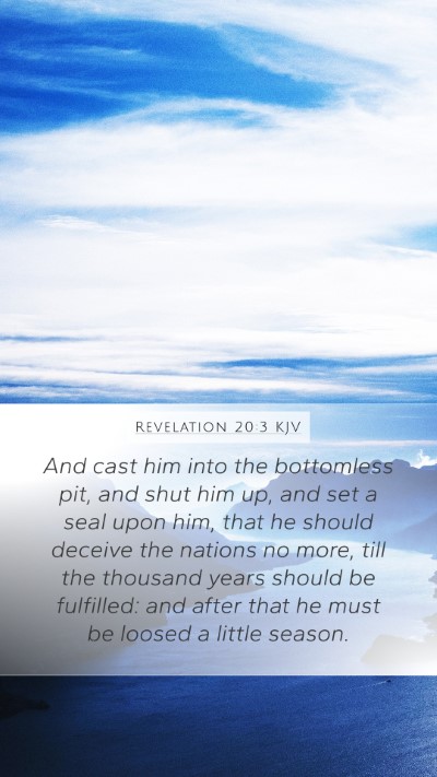 Revelation 20:3 KJV Bible Verse Image