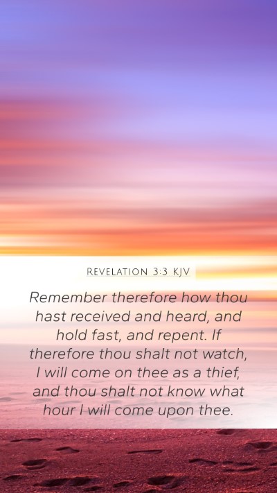 Revelation 3:3 KJV Bible Verse Image