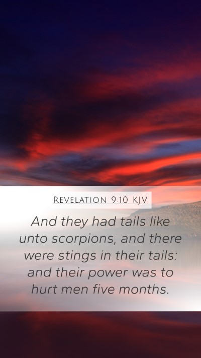 Revelation 9:10 KJV Bible Verse Image