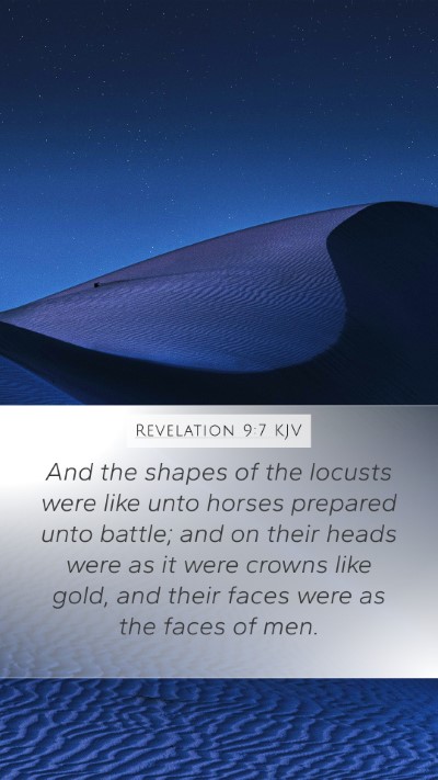 Revelation 9:7 KJV Bible Verse Image