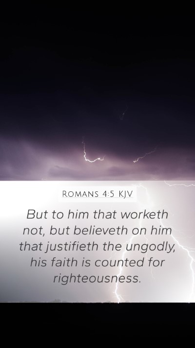 Romans 4:5 KJV Bible Verse Image