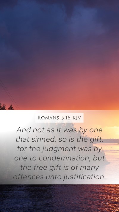 Romans 5:16 KJV Bible Verse Image