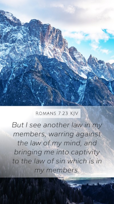 Romans 7:23 KJV Bible Verse Image