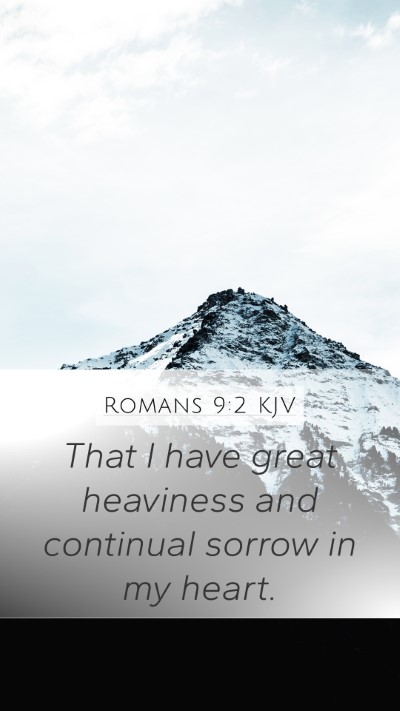 Romans 9:2 KJV Bible Verse Image