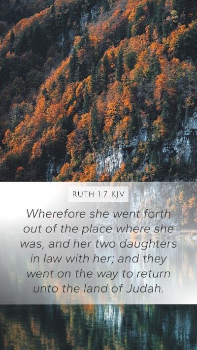 Ruth 1:7 KJV Mobile Phone Wallpaper - Wherefore she went forth out of the place where - Mobile Bible Verse Wallpaper