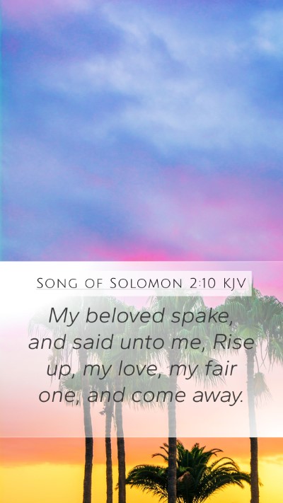 Song of Solomon 2:10 KJV Mobile Phone Wallpaper - My beloved spake, and said unto me, Rise up, my - Mobile Bible Verse Wallpaper