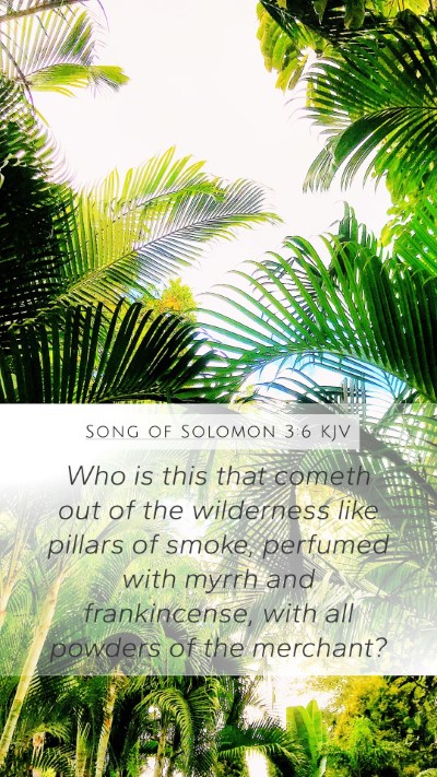 Song of Solomon 3:6 KJV Mobile Phone Wallpaper - Who is this that cometh out of the wilderness - Mobile Bible Verse Wallpaper