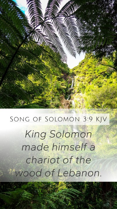 Song of Solomon 3:9 KJV Mobile Phone Wallpaper - King Solomon made himself a chariot of the wood - Mobile Bible Verse Wallpaper