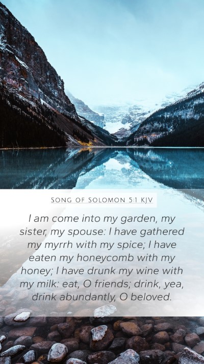 Song of Solomon 5:1 KJV Bible Verse Image