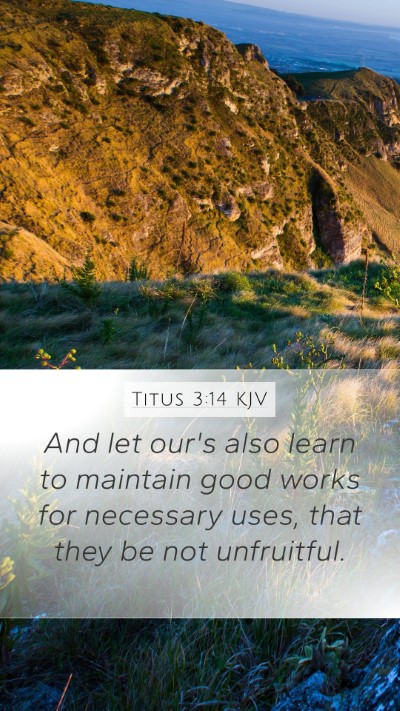 Titus 3:14 KJV Bible Verse Image
