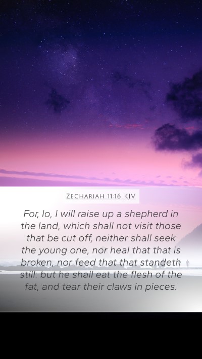 Zechariah 11:16 KJV Bible Verse Image