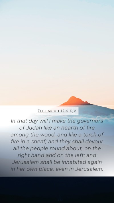 Zechariah 12:6 KJV Bible Verse Image