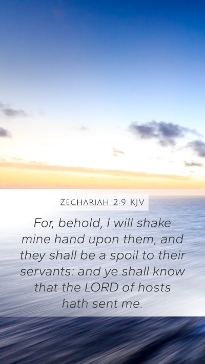 Zechariah 2:9 KJV Bible Verse Image