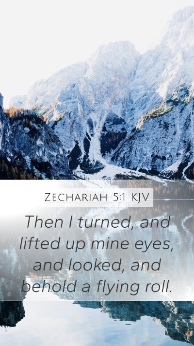 Zechariah 5:1 KJV Bible Verse Image