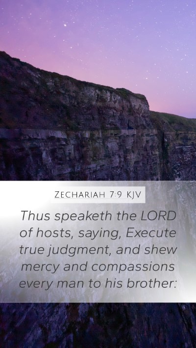 Zechariah 7:9 KJV Bible Verse Image