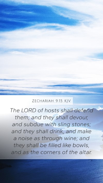 Zechariah 9:15 KJV Bible Verse Image