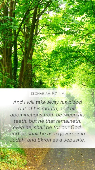 Zechariah 9:7 KJV Bible Verse Image
