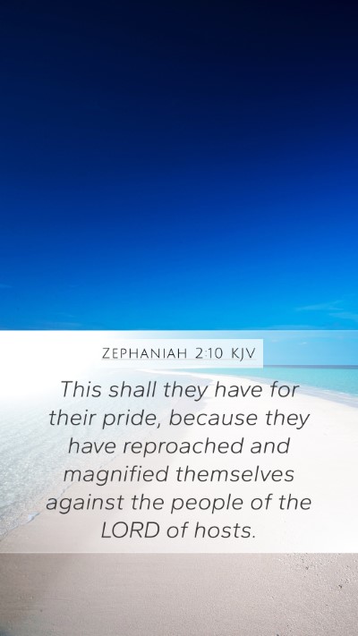 Zephaniah 2:10 KJV Bible Verse Image