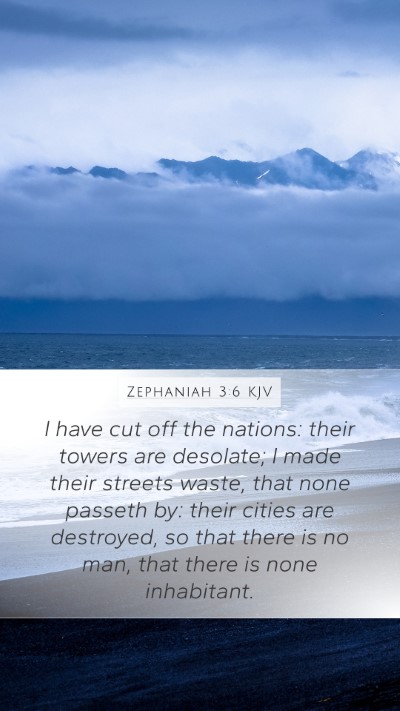 Zephaniah 3:6 KJV Bible Verse Image