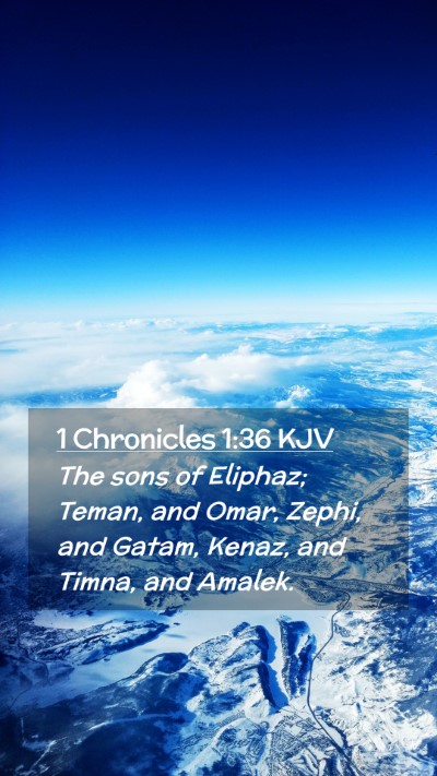 Picture 02 - 1 Chronicles 1:36 KJV Mobile Phone Wallpaper - The sons of Eliphaz; Teman, and Omar, Zephi, and - Mobile Bible Verse Wallpaper