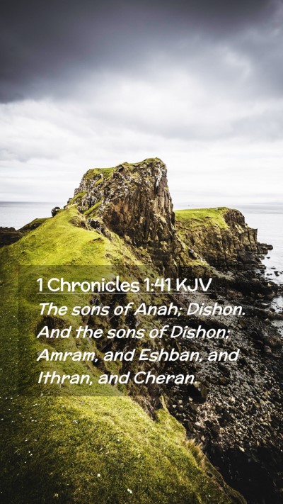 Picture 02 - 1 Chronicles 1:41 KJV Mobile Phone Wallpaper - The sons of Anah; Dishon. And the sons of Dishon; - Mobile Bible Verse Wallpaper