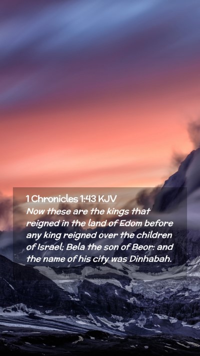 Picture 02 - 1 Chronicles 1:43 KJV Mobile Phone Wallpaper - Now these are the kings that reigned in the land - Mobile Bible Verse Wallpaper