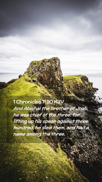 Picture 02 - 1 Chronicles 11:20 KJV Mobile Phone Wallpaper - And Abishai the brother of Joab, he was chief of - Mobile Bible Verse Wallpaper