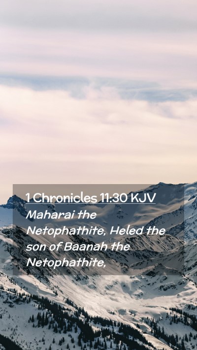 Picture 02 - 1 Chronicles 11:30 KJV Mobile Phone Wallpaper - Maharai the Netophathite, Heled the son of Baanah - Mobile Bible Verse Wallpaper
