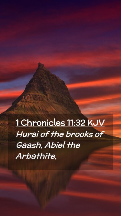 Picture 02 - 1 Chronicles 11:32 KJV Mobile Phone Wallpaper - Hurai of the brooks of Gaash, Abiel the - Mobile Bible Verse Wallpaper