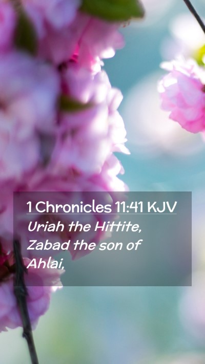 Picture 02 - 1 Chronicles 11:41 KJV Mobile Phone Wallpaper - Uriah the Hittite, Zabad the son of - Mobile Bible Verse Wallpaper