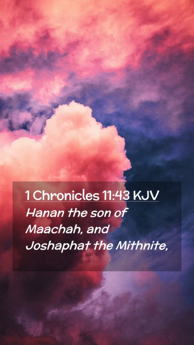 Picture 02 - 1 Chronicles 11:43 KJV Mobile Phone Wallpaper - Hanan the son of Maachah, and Joshaphat the - Mobile Bible Verse Wallpaper