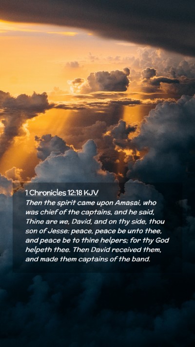 Picture 02 - 1 Chronicles 12:18 KJV Mobile Phone Wallpaper - Then the spirit came upon Amasai, who was chief - Mobile Bible Verse Wallpaper