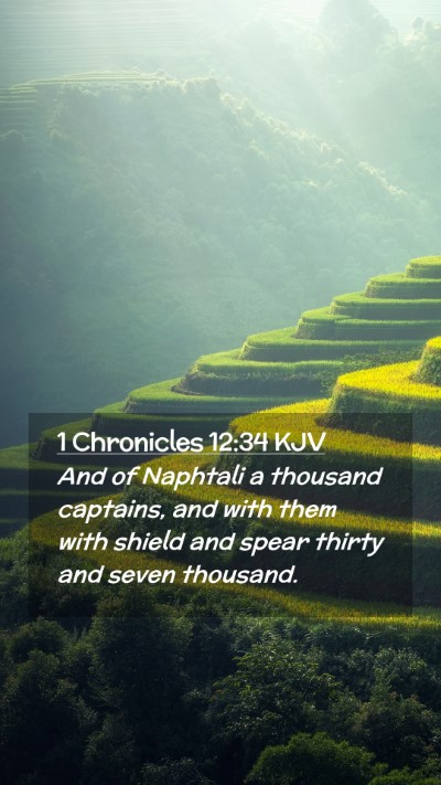 Picture 02 - 1 Chronicles 12:34 KJV Mobile Phone Wallpaper - And of Naphtali a thousand captains, and with - Mobile Bible Verse Wallpaper
