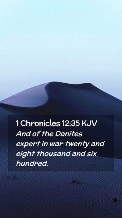 Picture 02 - 1 Chronicles 12:35 KJV Mobile Phone Wallpaper - And of the Danites expert in war twenty and eight - Mobile Bible Verse Wallpaper
