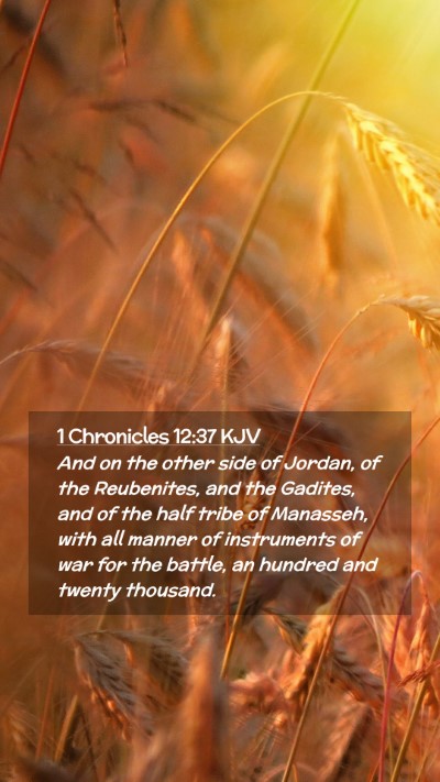 Picture 02 - 1 Chronicles 12:37 KJV Mobile Phone Wallpaper - And on the other side of Jordan, of the - Mobile Bible Verse Wallpaper