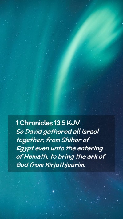 Picture 02 - 1 Chronicles 13:5 KJV Mobile Phone Wallpaper - So David gathered all Israel together, from - Mobile Bible Verse Wallpaper