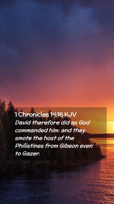 Picture 02 - 1 Chronicles 14:16 KJV Mobile Phone Wallpaper - David therefore did as God commanded him: and - Mobile Bible Verse Wallpaper