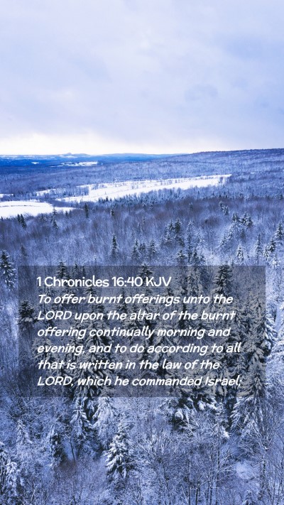 Picture 02 - 1 Chronicles 16:40 KJV Mobile Phone Wallpaper - To offer burnt offerings unto the LORD upon the - Mobile Bible Verse Wallpaper