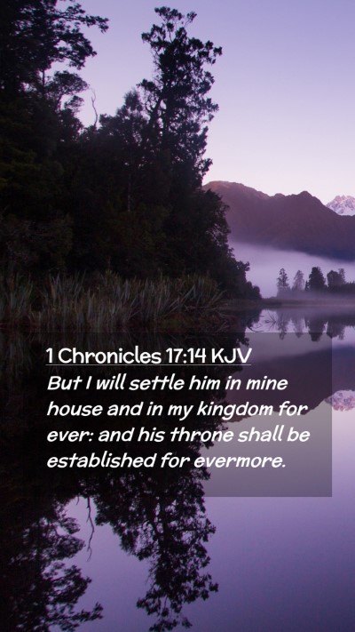 Picture 02 - 1 Chronicles 17:14 KJV Mobile Phone Wallpaper - But I will settle him in mine house and in my - Mobile Bible Verse Wallpaper