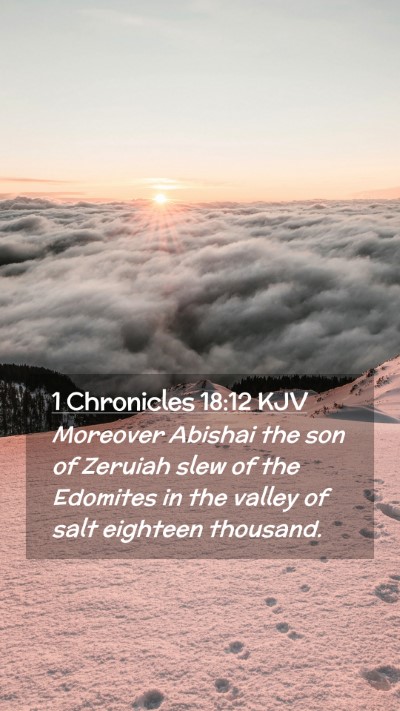 Picture 02 - 1 Chronicles 18:12 KJV Mobile Phone Wallpaper - Moreover Abishai the son of Zeruiah slew of the - Mobile Bible Verse Wallpaper