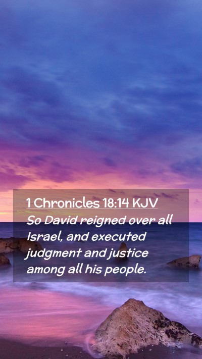 Picture 02 - 1 Chronicles 18:14 KJV Mobile Phone Wallpaper - So David reigned over all Israel, and executed - Mobile Bible Verse Wallpaper