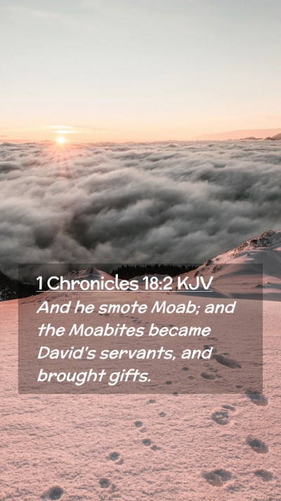 Picture 02 - 1 Chronicles 18:2 KJV Mobile Phone Wallpaper - And he smote Moab; and the Moabites became - Mobile Bible Verse Wallpaper