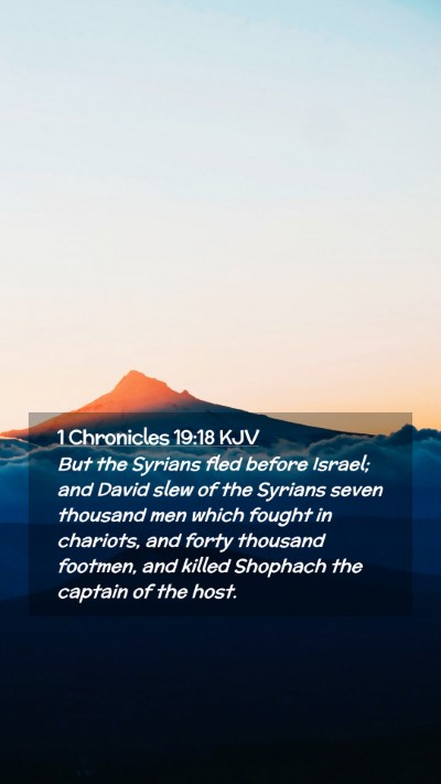 Picture 02 - 1 Chronicles 19:18 KJV Mobile Phone Wallpaper - But the Syrians fled before Israel; and David - Mobile Bible Verse Wallpaper