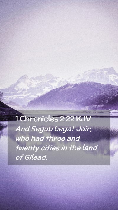Picture 02 - 1 Chronicles 2:22 KJV Mobile Phone Wallpaper - And Segub begat Jair, who had three and twenty - Mobile Bible Verse Wallpaper