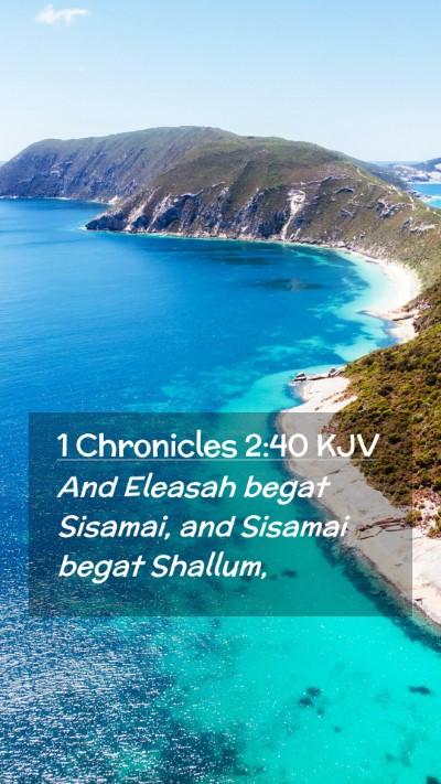 Picture 02 - 1 Chronicles 2:40 KJV Mobile Phone Wallpaper - And Eleasah begat Sisamai, and Sisamai begat - Mobile Bible Verse Wallpaper