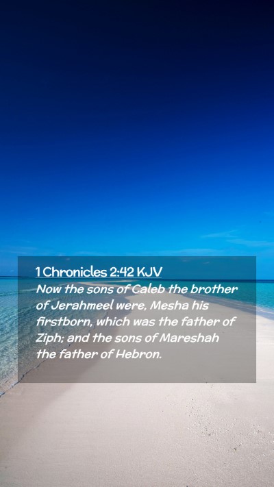 Picture 02 - 1 Chronicles 2:42 KJV Mobile Phone Wallpaper - Now the sons of Caleb the brother of Jerahmeel - Mobile Bible Verse Wallpaper