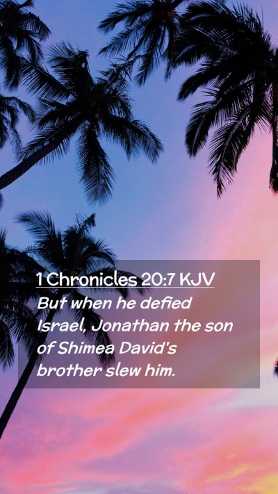 Picture 02 - 1 Chronicles 20:7 KJV Mobile Phone Wallpaper - But when he defied Israel, Jonathan the son of - Mobile Bible Verse Wallpaper