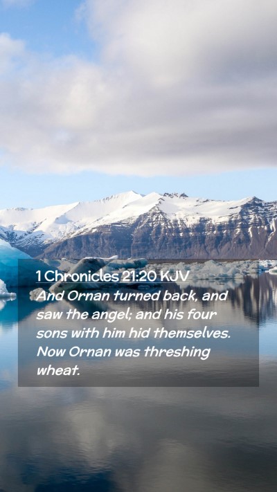 Picture 02 - 1 Chronicles 21:20 KJV Mobile Phone Wallpaper - And Ornan turned back, and saw the angel; and his - Mobile Bible Verse Wallpaper
